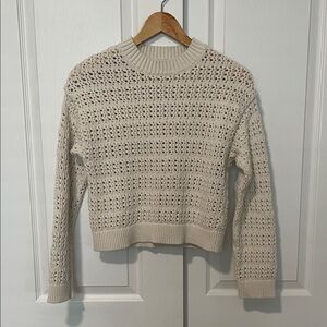 Universal Thread Women's Cream Crochet Sweater